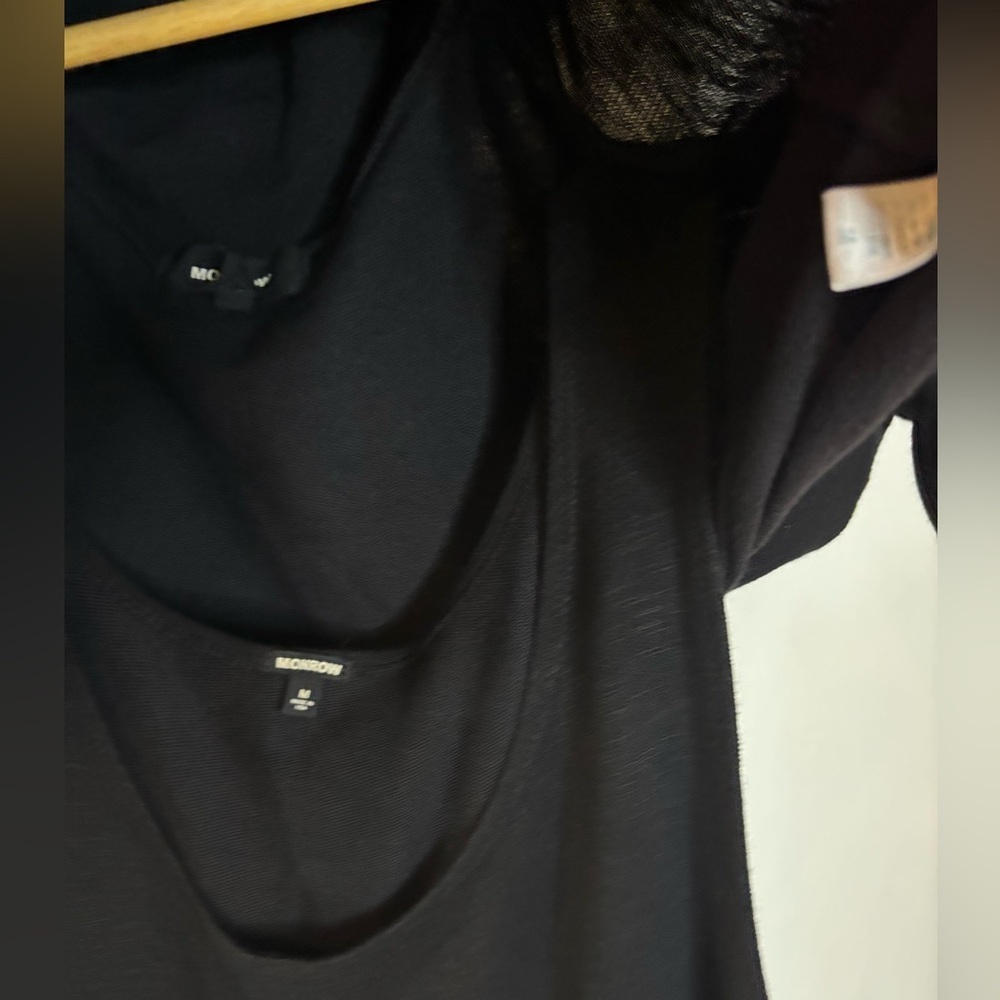 Monrow Double Layer Hoodie Dress Black M - Picture 2 of 8
